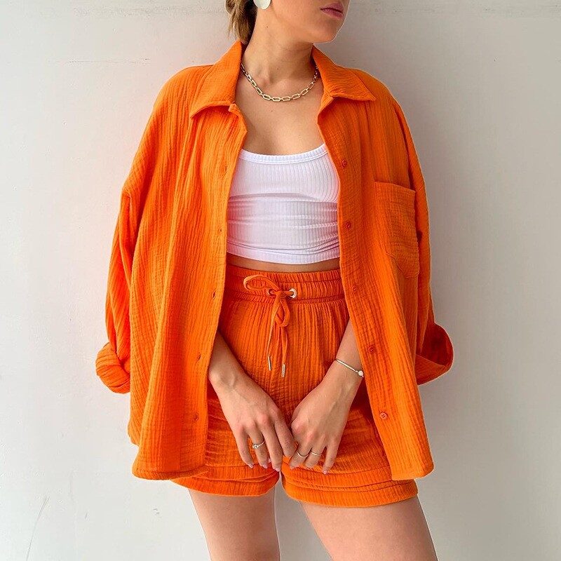 Spring Champray Lapel Long Sleeve Shirt High Waist