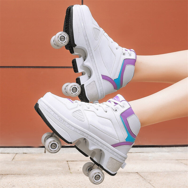 Boys And Girls Double Wheel Row Sneakers Can