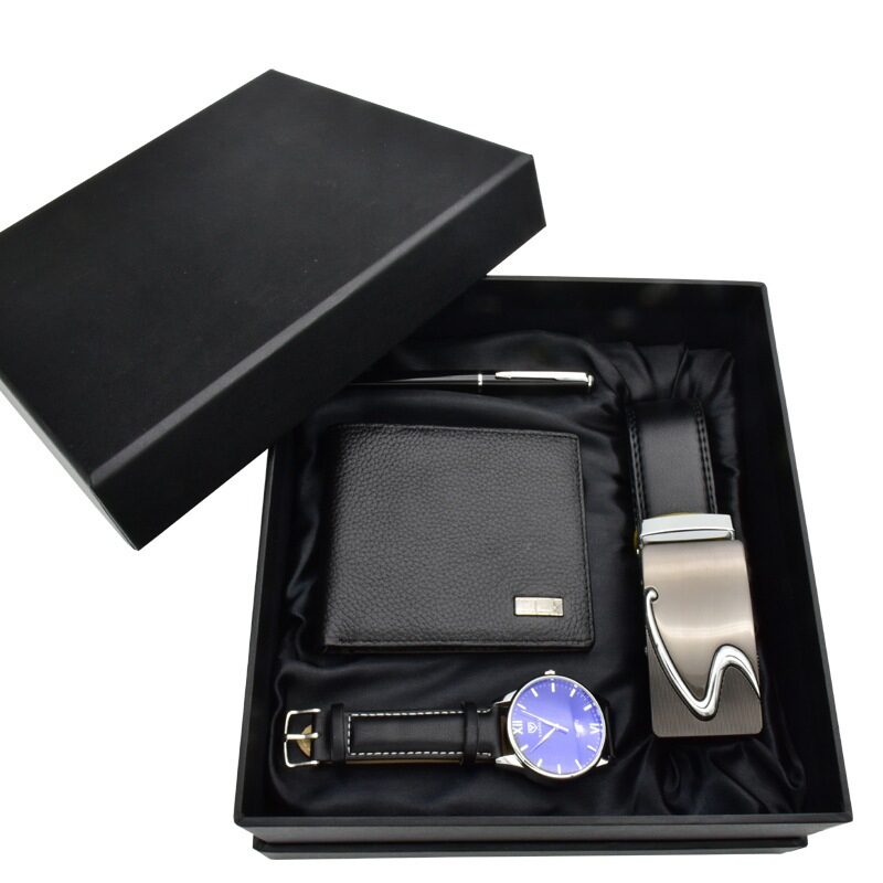 Business Belt Wallet Wrist Watch Pen Gift Box