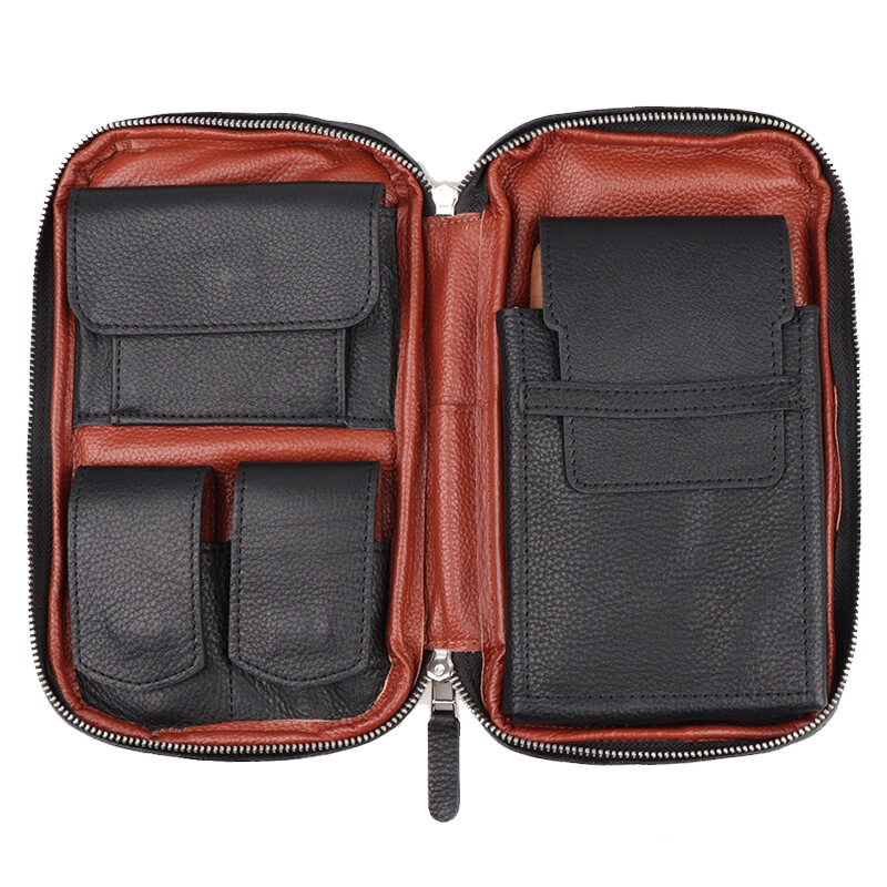 Leather Cigar Bag Carry-on Travel Portable Moisturizing Case