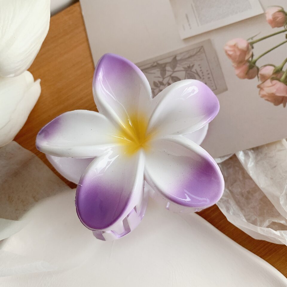 Muweordy Plumeria Hair Clips Flower Clip Trendy Claw