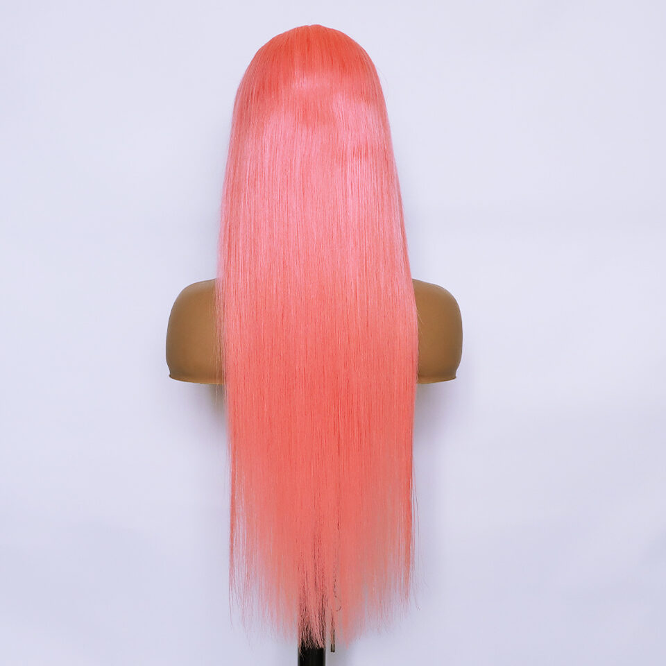 Human Hair 13x4 Front Lace Light Pink Straight