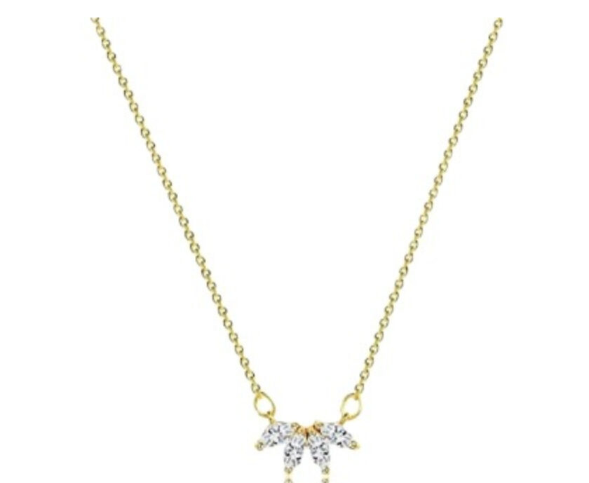 Fashion Jewelry Minimalist Shining Flower Petal Necklace