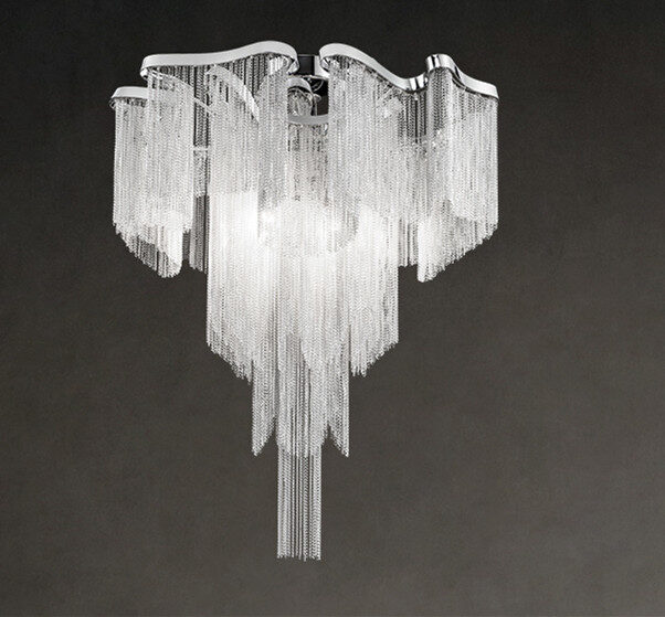 Nordic Light Luxury Tassel Aluminum Chain Living Room