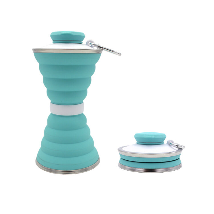 500ML Silicone Water Bottle Cup Foldable Leak Proof