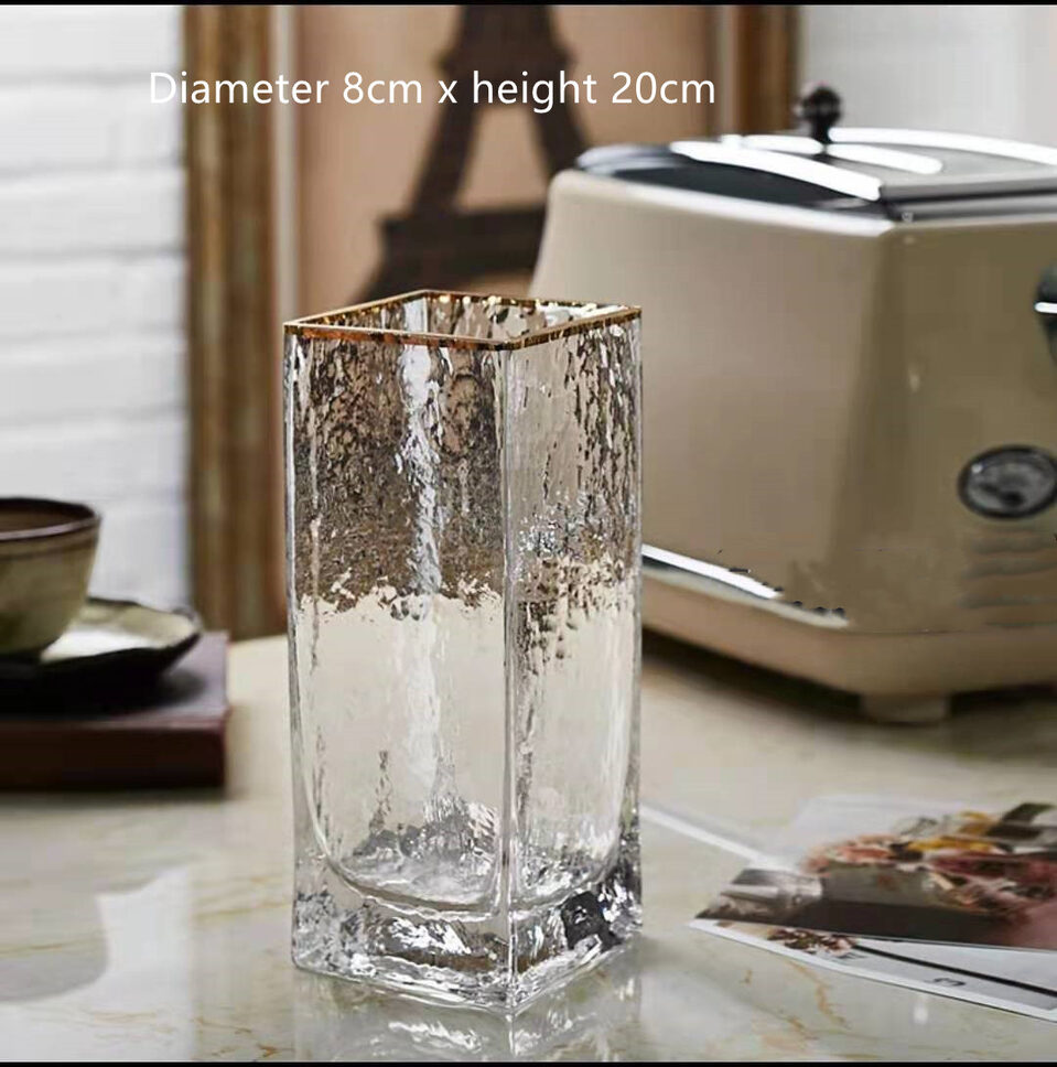 Transparent Gold-painted Glass Vases Flower Home Decor Wedding