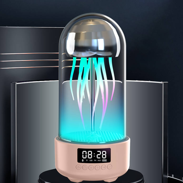 Creative 3in1 Colorful Jellyfish Lamp With Clock Luminous