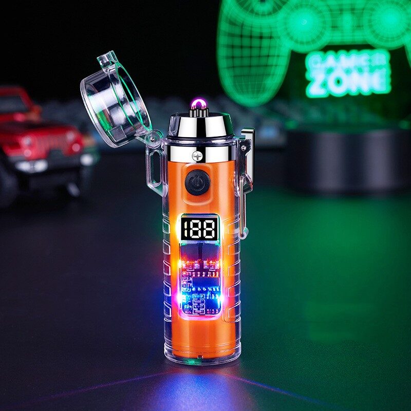 Transparent Shell Dual Arc USB Charging Lighter Outdoor