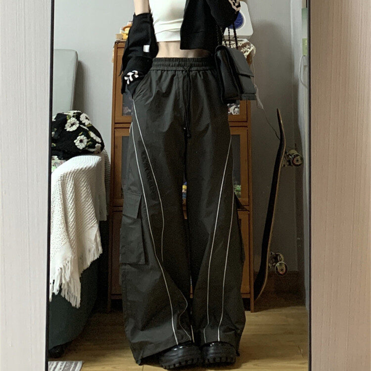 Vintage Cargo Track Pants Women Casual Oversized Y2k