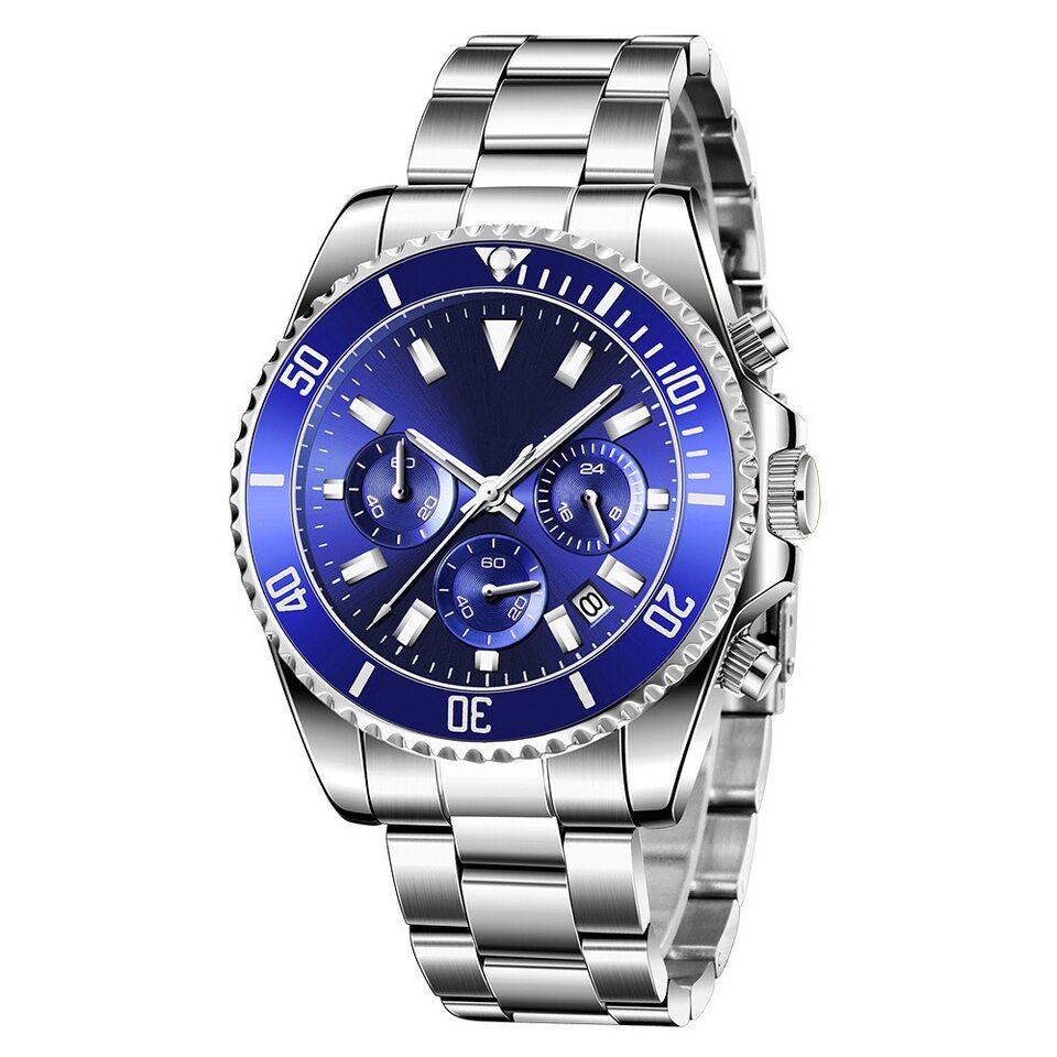 Men's Casual Steel Band Watch With Multifunctional Night