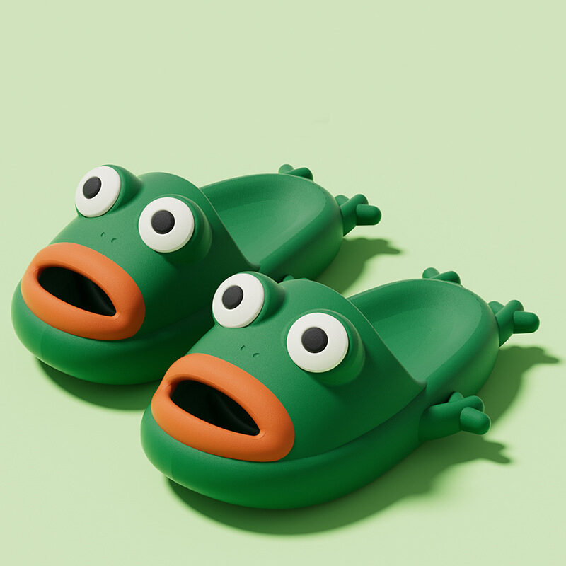 Cute Frog Slippers EVA Soft Home Shoes Bathroom