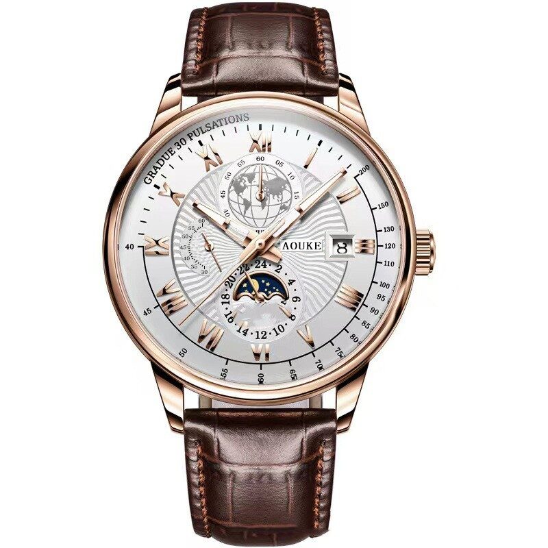 Genuine Leather Watch Men's Luminous Calendar Quartz