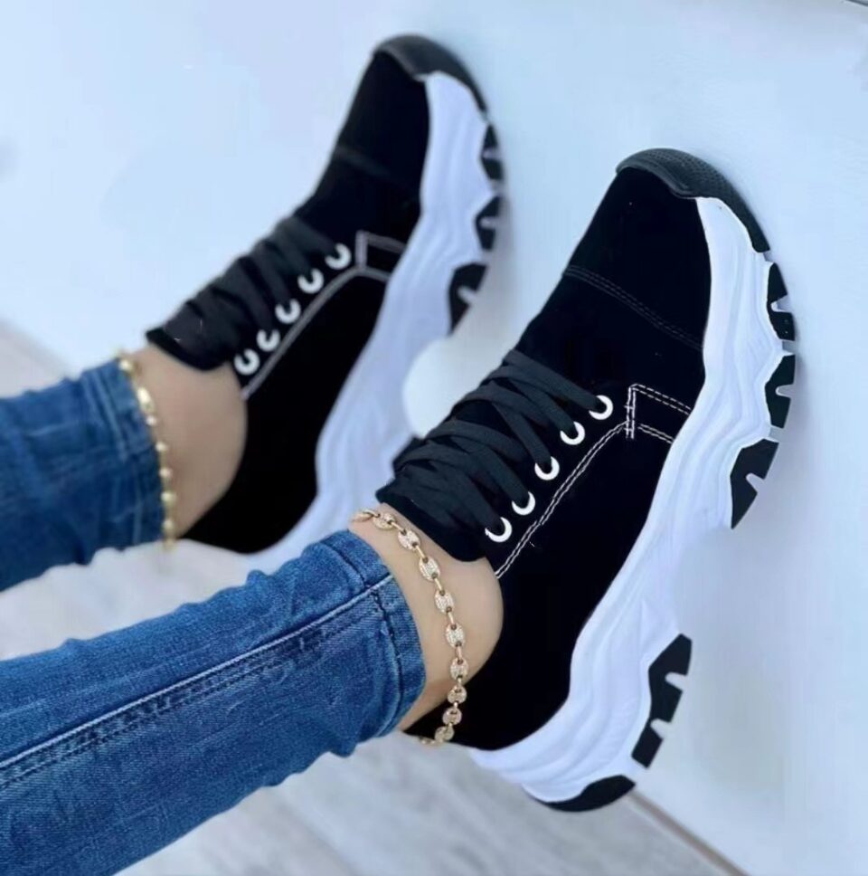 Round Head Thick Bottom Low-top Casual Shoes