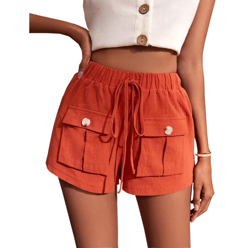 Casual Cargo Shorts With Pocket Loose Drawstring Pants