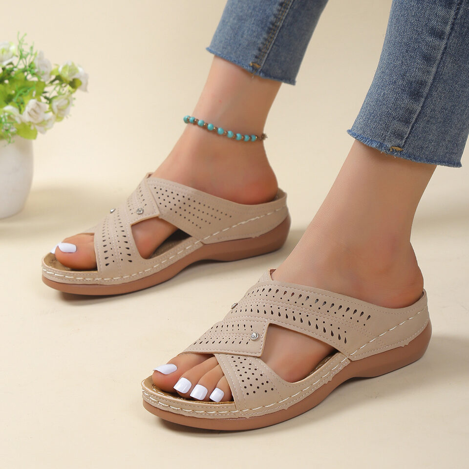 Summer Slippers Women Low Heels Wedges Sandals Non
