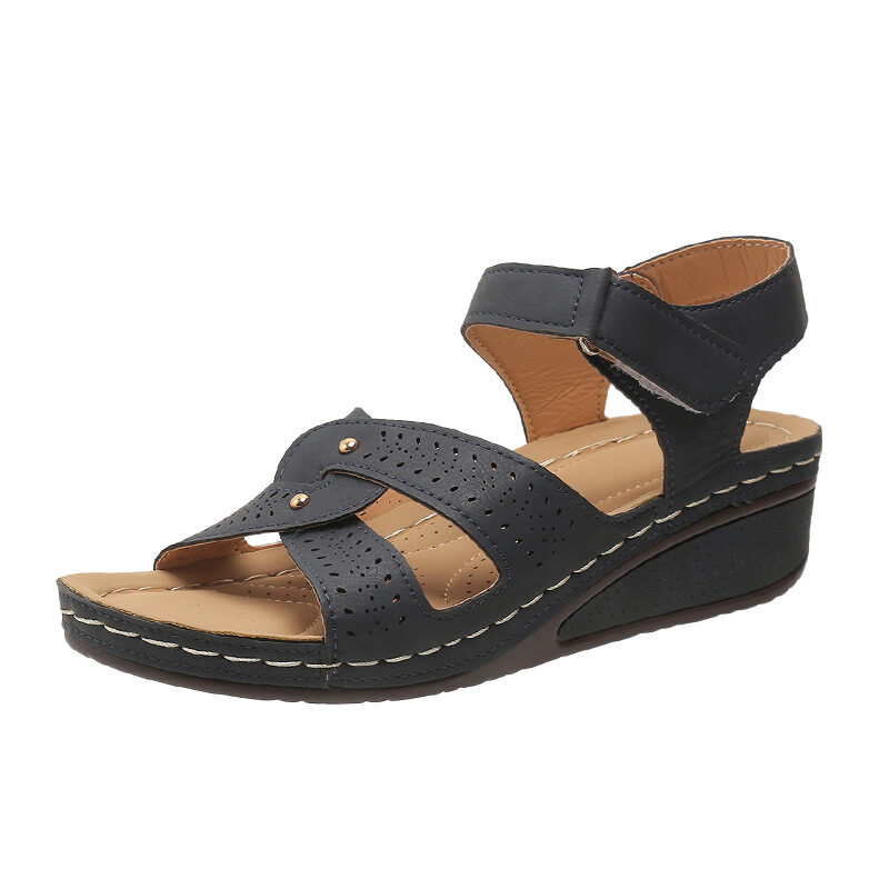 Wedge Heels Sandals Summer Shoes With Velcro Roman