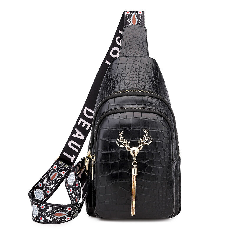 Deer Tassel Design Crossbody Bag Fashion Letter Embroidery