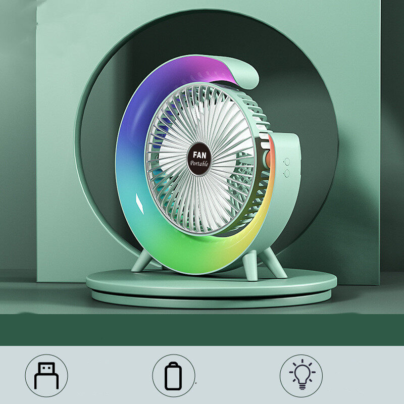 New Bright Night Light Charging Fan Desktop Silent