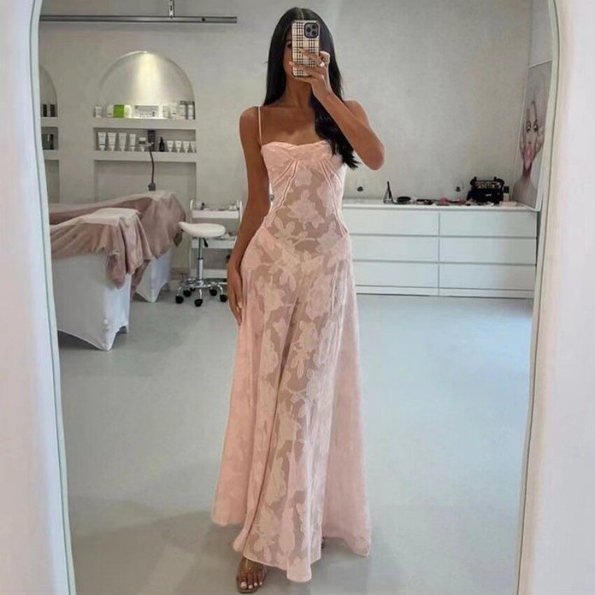 Sexy Flowers Lace Suspender Dress Summer Fashion Slim