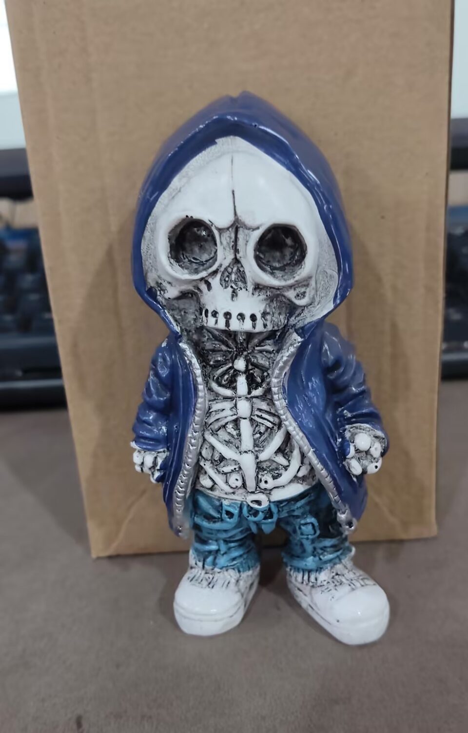 Halloween Cool Skeleton Figurines Doll Resin Ornament Home