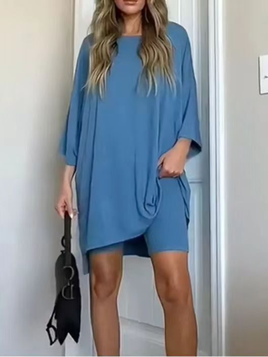 Women's Clothing Fashion Solid Color Loose T-shirt Tight
