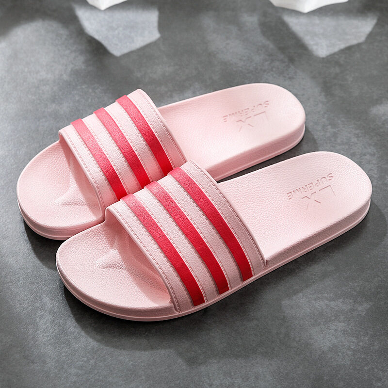 White Stripes Slippers For Women And Men Bathroom