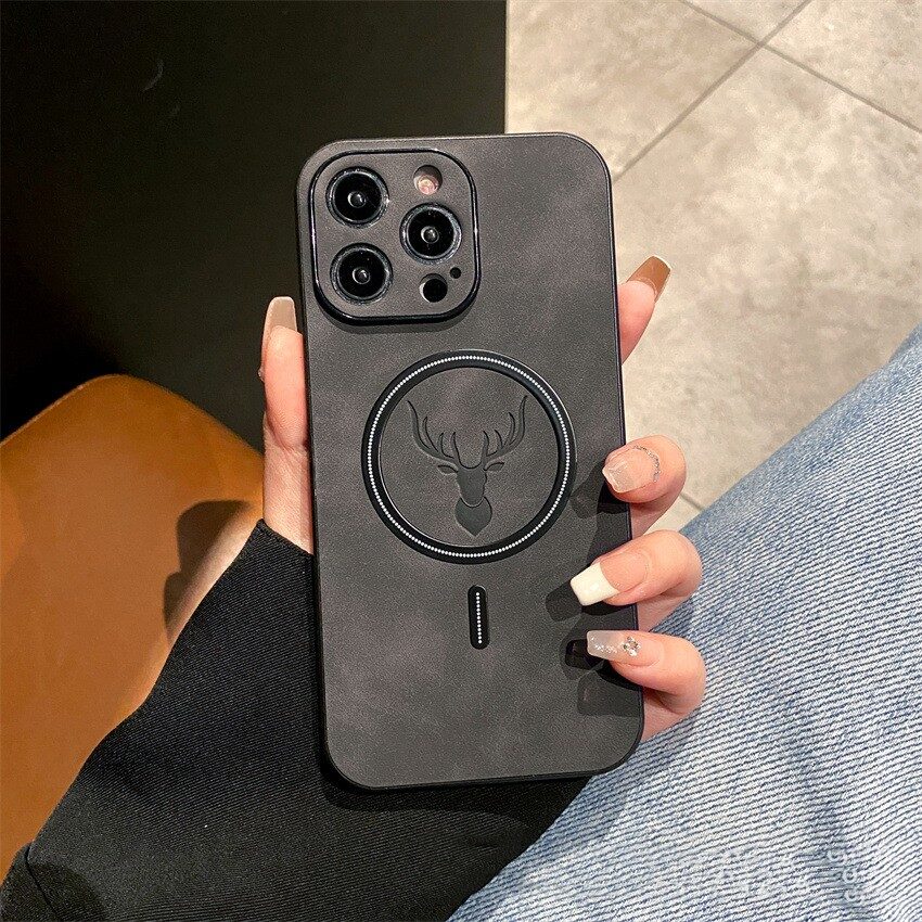 Elk Magnetic Suction Phone Case Cartoon