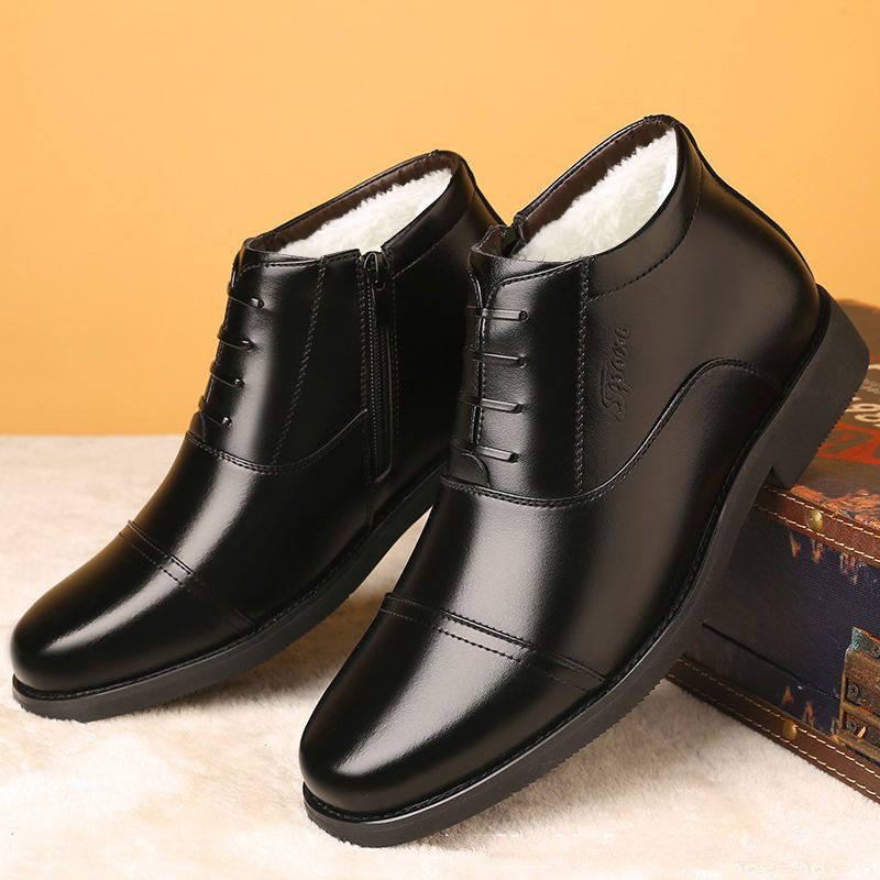 Winter Real Leather With Fleece Lining Men's Cotton