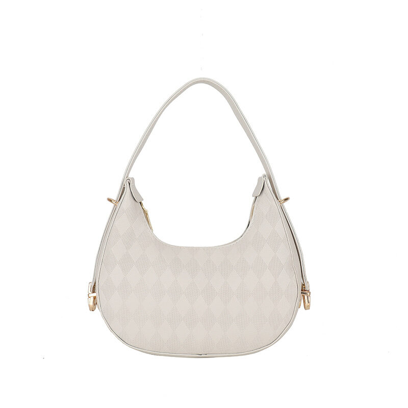 French Underarm Bag Elegant Small Shoulder Rhombus Pattern