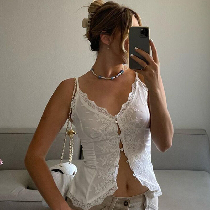 Women's American Style Hot Girl Lace Sexy V-neck