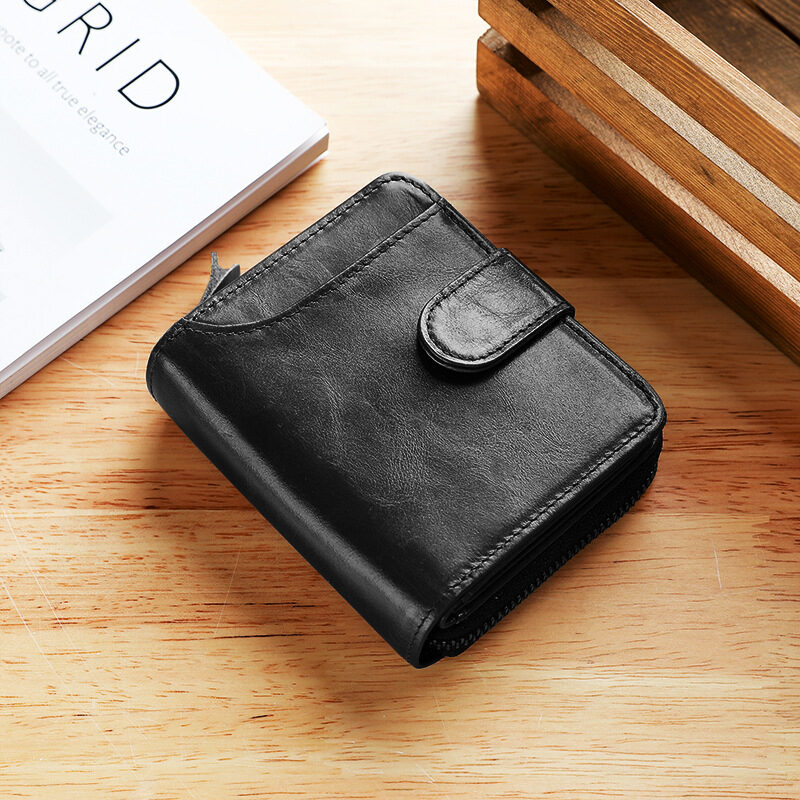 Leather Men's First Layer Short Wallet Multiple Card