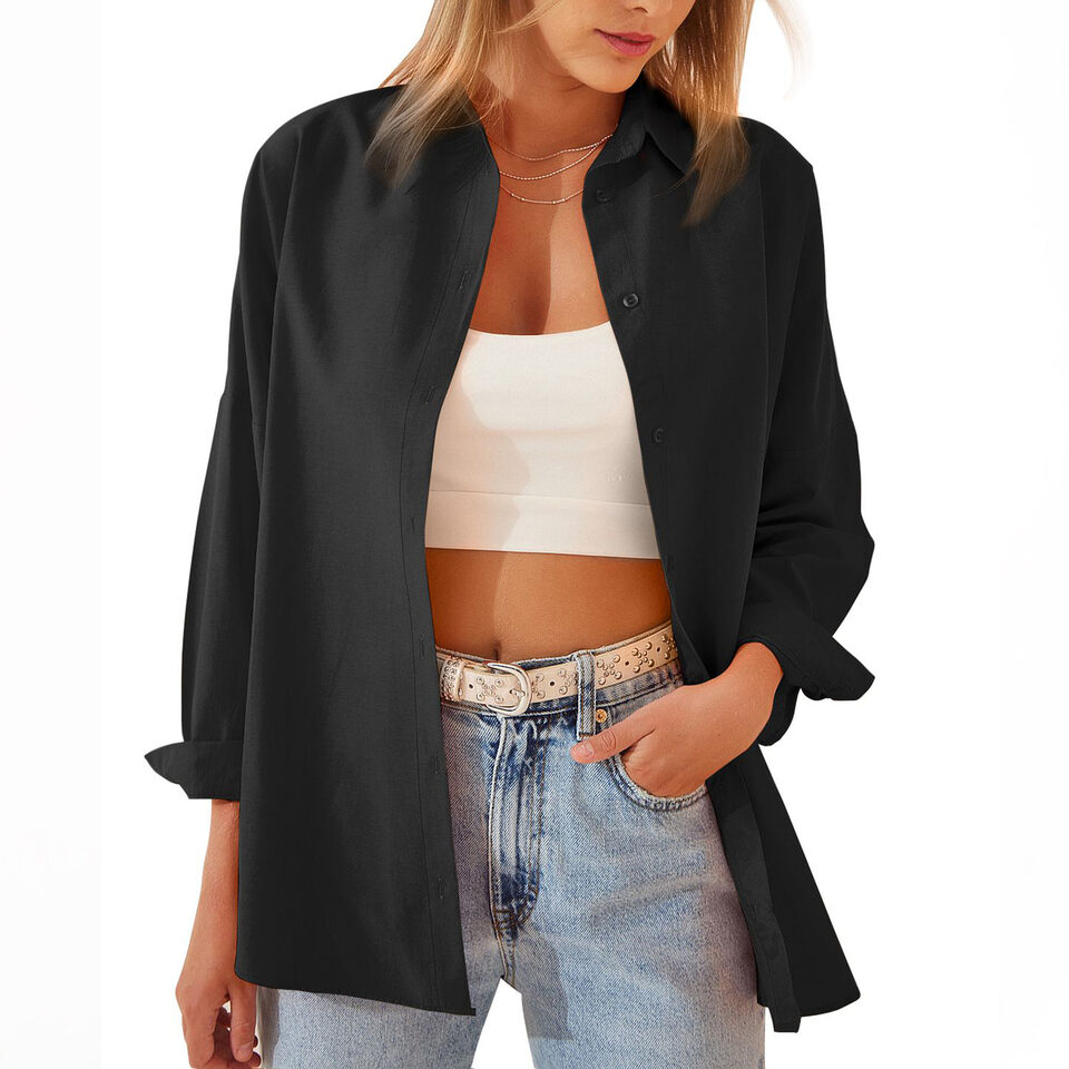 Women's Shirt Jacket Long Sleeve Blouse Button Down