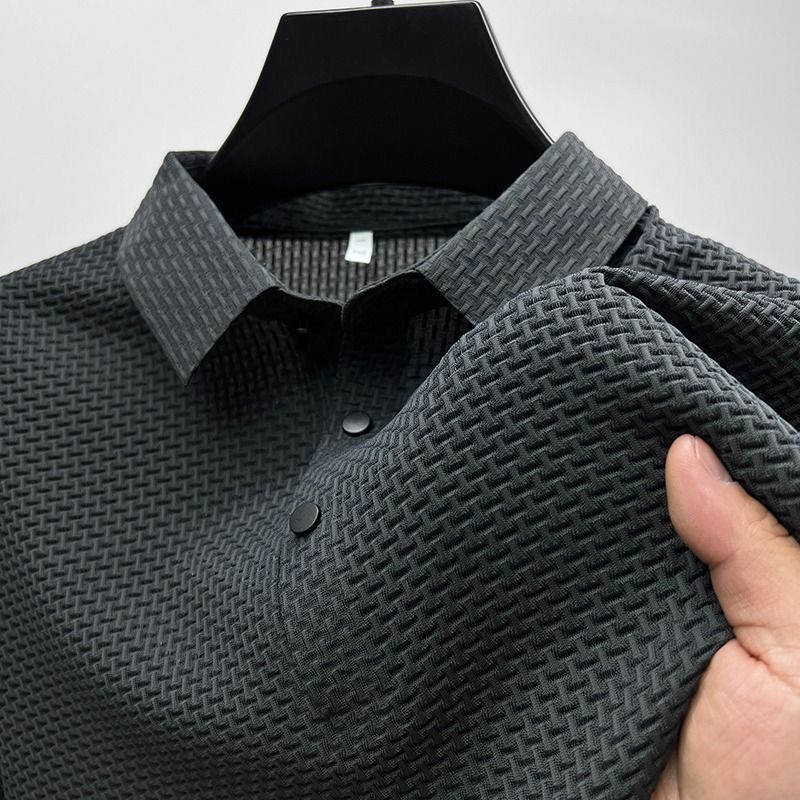 Men's Polo Shirt Mesh Ice Silk Short Sleeve