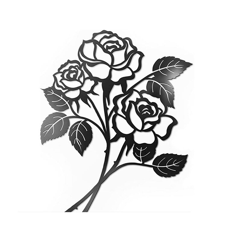 Metal Rose Art Wall Decorations Iron Hanging