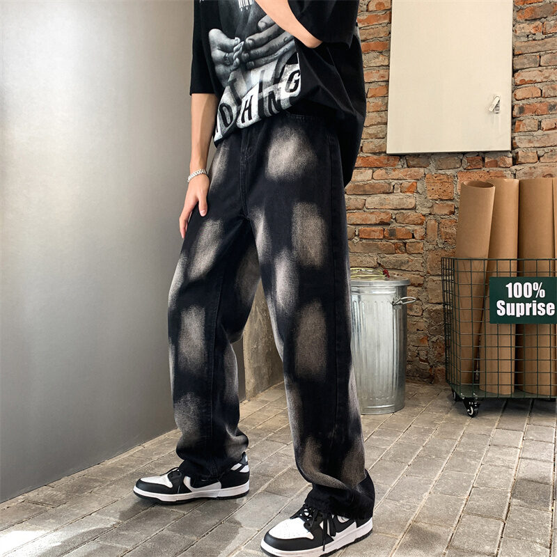 High Street Tie-dye Hip-hop Jeans For Men
