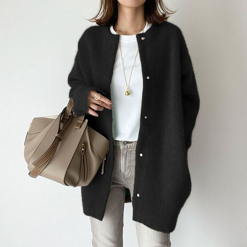 Ins Single Breasted Cardigans Fashion Solid Color Knitted