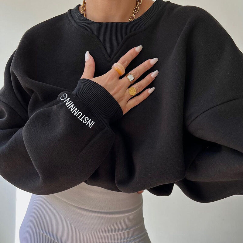 Loose Sweater Women's Casual Round Neck Pullover Tops