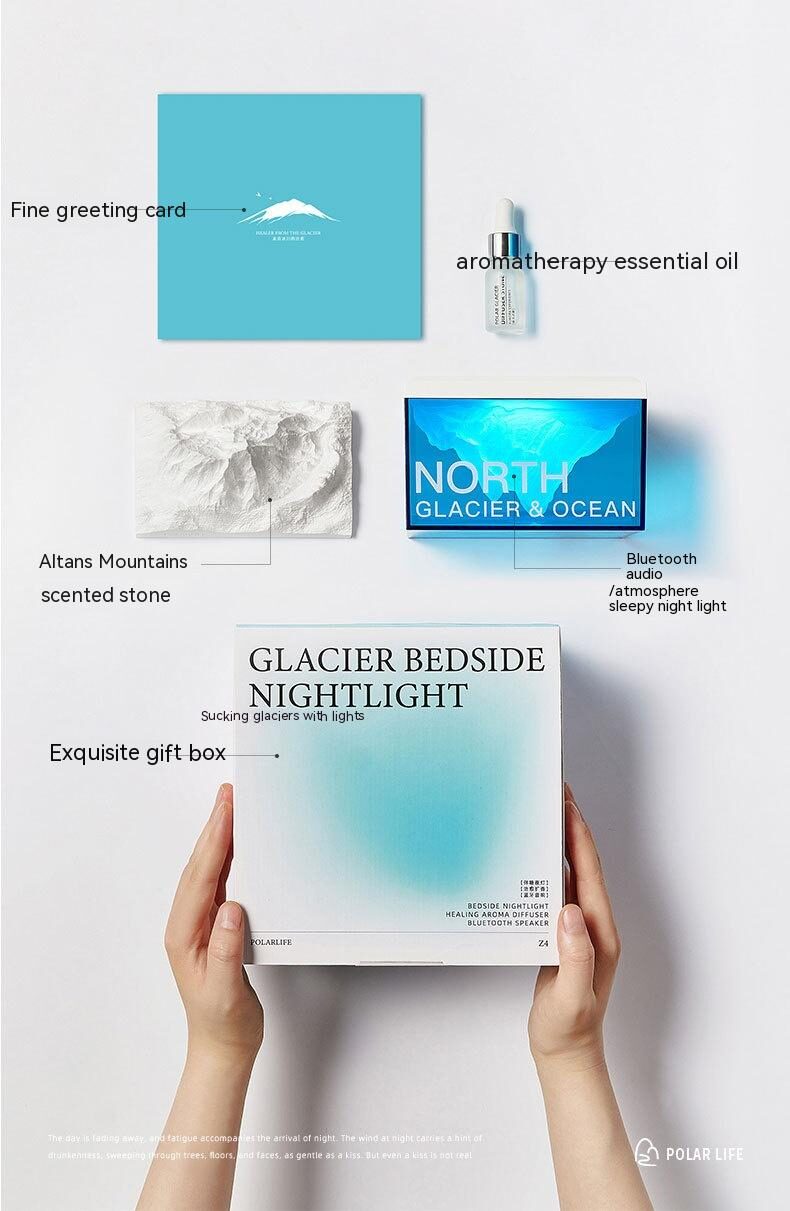 Glacier Night Light Bluetooth Speaker Bedroom Bedside Sleep
