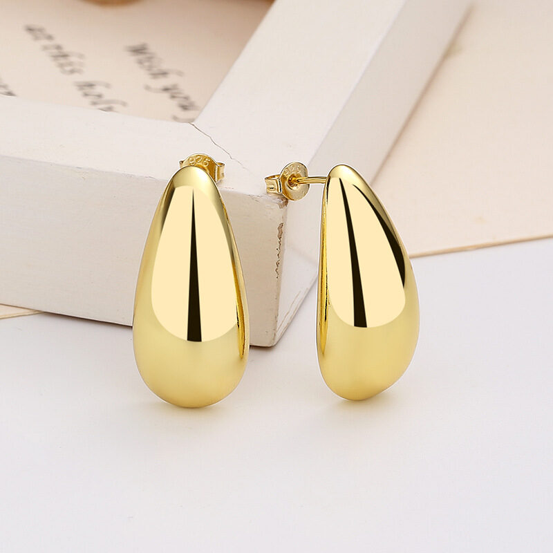 Fashion Jewelry Water Drop Glossy 16k Real Gold