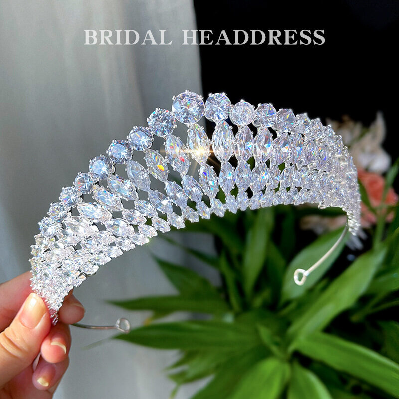 Full Diamond Super Flash Zircon Crown Headdress Queen