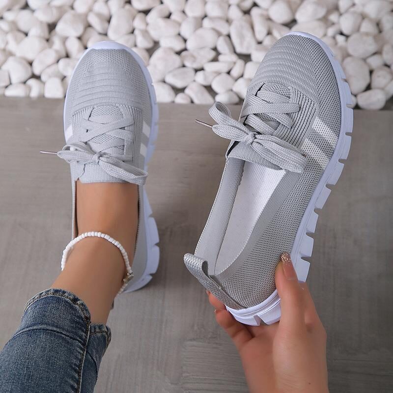 Casual Lace-up Mesh Shoes Preppy Flats Walking Running