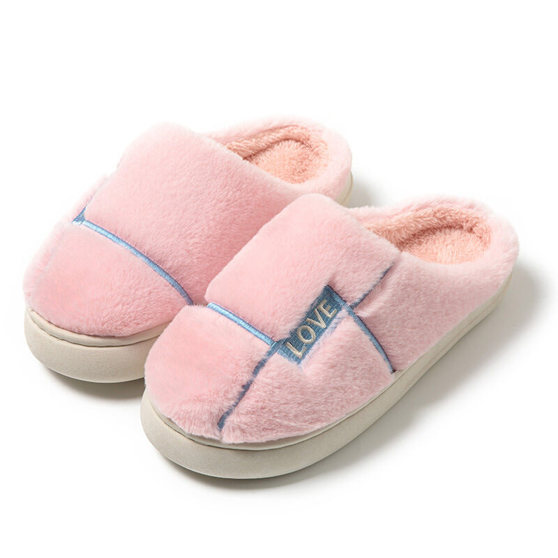 Women's Home Shoes Indoor Furry Slippers Winter Solid
