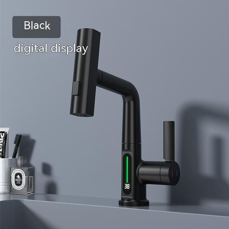 Intelligent Digital Display Faucet Pull-out Basin Temperature Rotation