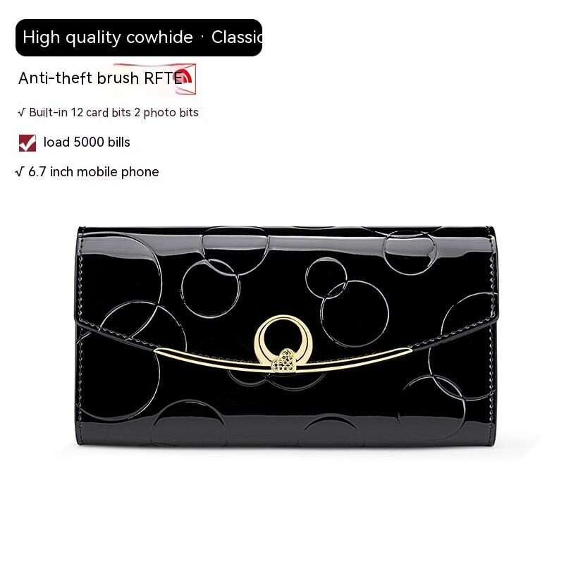 Women's Real Leather Long Large Capacity Wallet Clutch