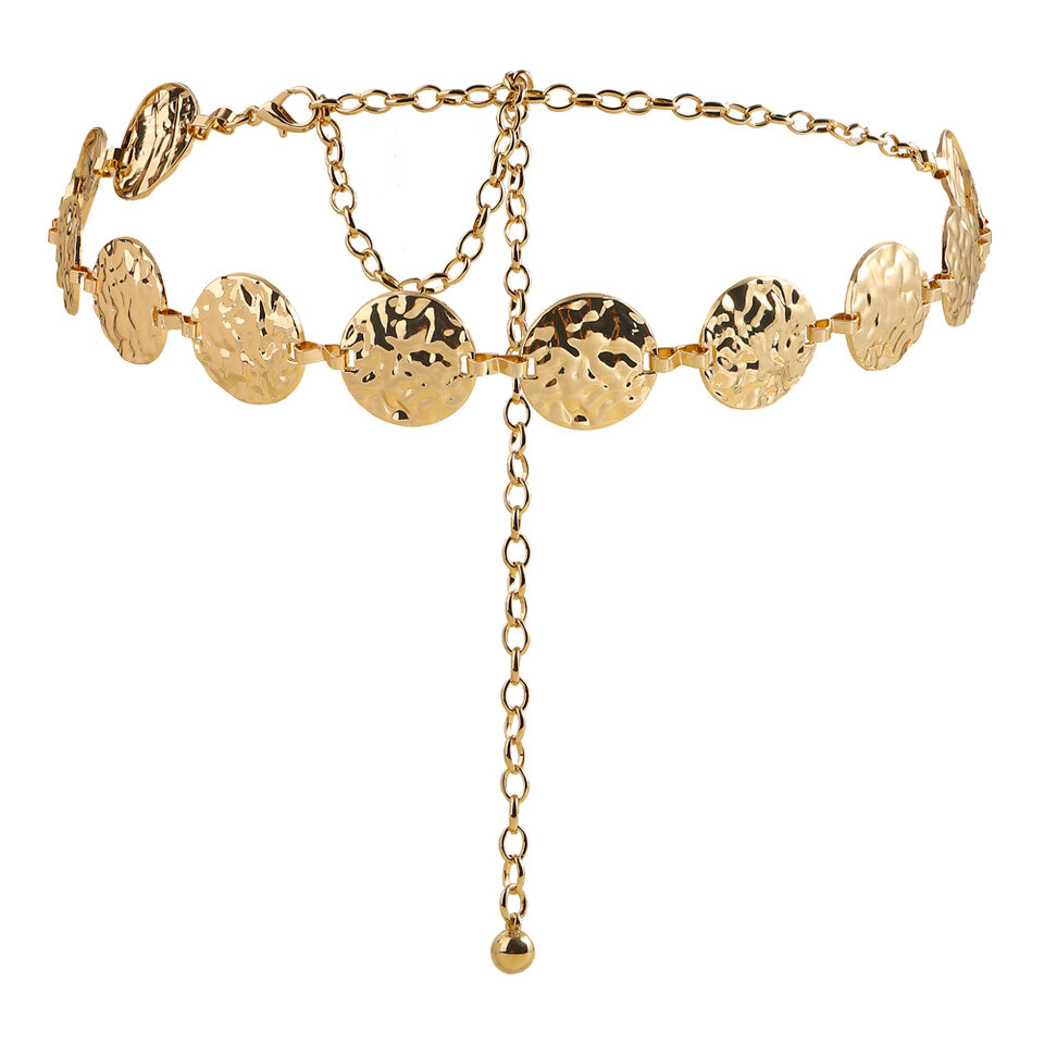 Sexy Ladies Metal Waist Chain Round Irregular Personality
