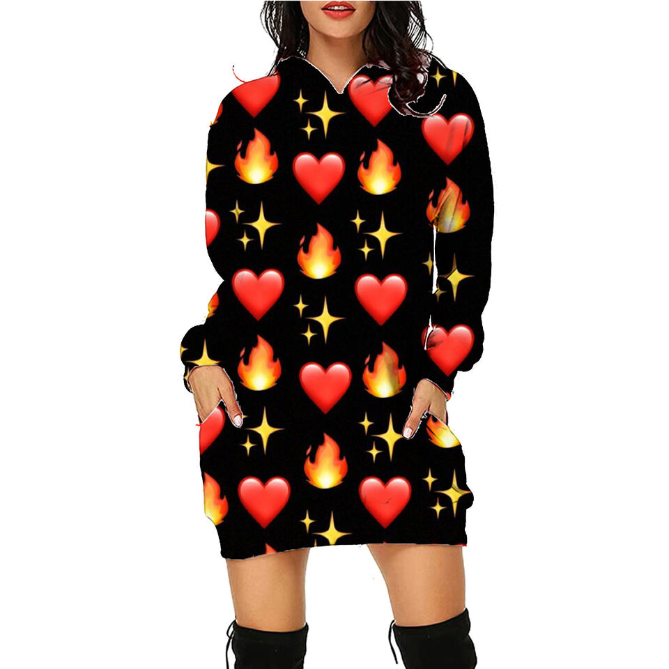 Halloween Print Long Hoodie With Pockets Sweater Sleeve