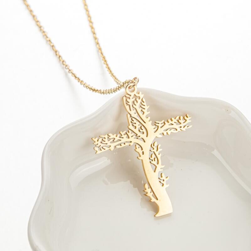 Tree Of Life Necklace Ladies Cross Clavicle Chain