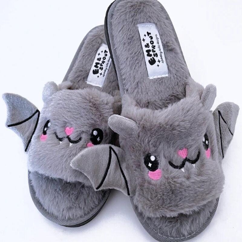 Halloween Shoes Cute Bat Slippers With Wings Winter