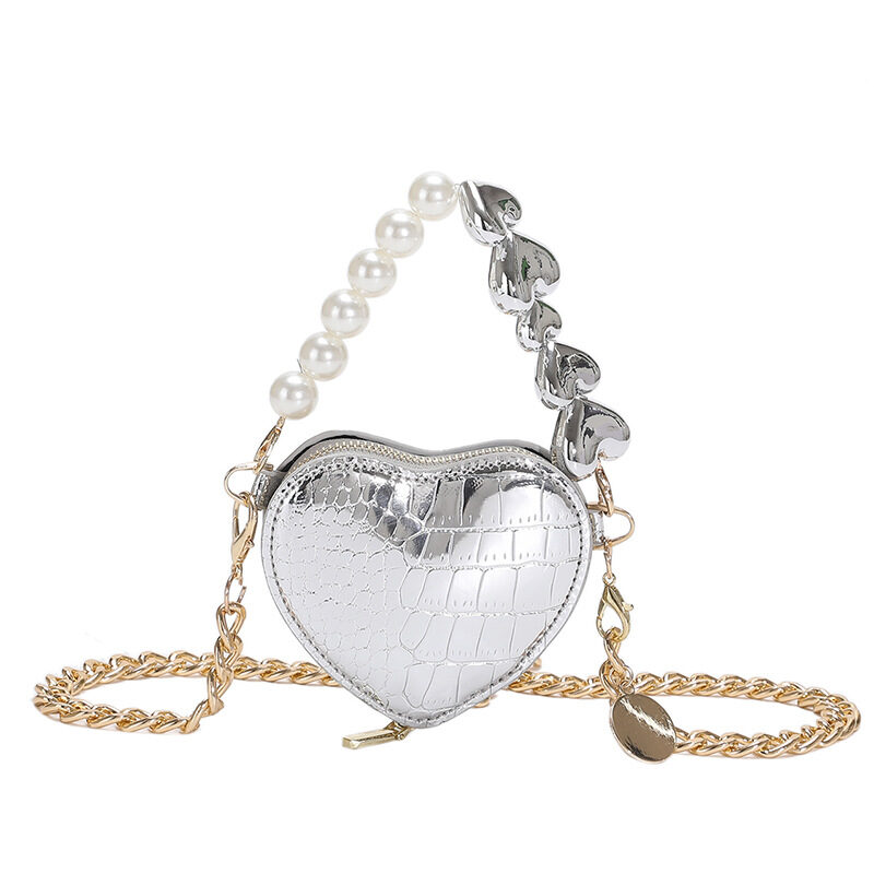 Mini Love-shape Pearls Handbag Fashion Cute Chain Lipstick