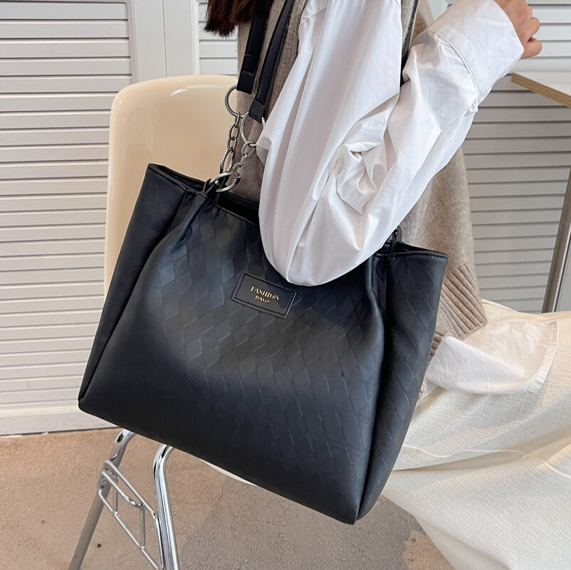 Rhombus Pattern Totes Chain Shoulder Bag Women Shopping